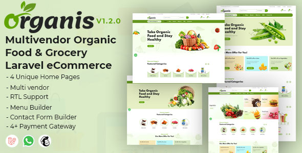 Organis - Multivendor Organic Food and Grocery Laravel eCommerce